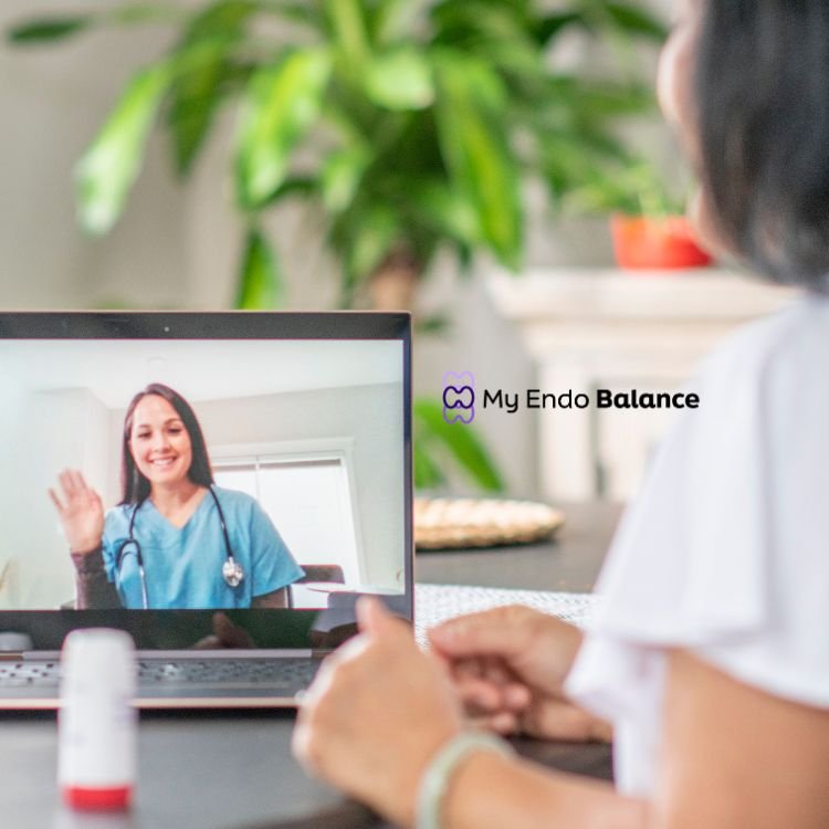 Endocrinologist Dr. Valenzuela-Scheker providing a virtual consultation through video call.